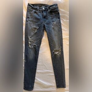American Eagle Outfitters Ripped Gray Skinny Jeans